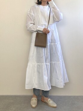 「rectangle（レクタングル）のアイテム（シャツワンピース）」を使った、rumiさん（レディース・162cm）の春コーディネート