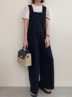 「rectangle（レクタングル）のアイテム（オールインワン・サロペット）」を使った、rumiさん（レディース・162cm）の春コーディネート