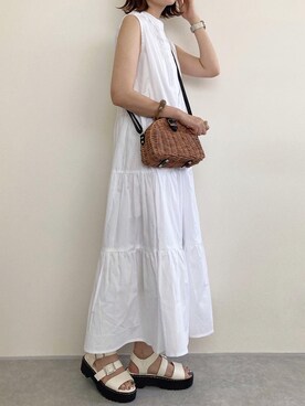 「rectangle（レクタングル）のアイテム（シャツワンピース）」を使った、rumiさん（レディース・162cm）の夏コーディネート