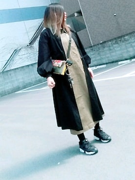 「OSMOSIS（オズモーシス）のアイテム（ブルゾン）」を使った、茶みこさん（レディース・165cm）の春コーディネート