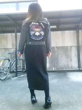 「antiqua」｜「アイテム（デニムジャケット）」を使った、茶みこさん（レディース・165cm）の春コーディネート