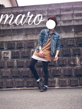 「ダニエルウェリントン」｜「アイテム（デニムジャケット）」を使った、てむまろ.さん（メンズ・170cm）の春コーディネート