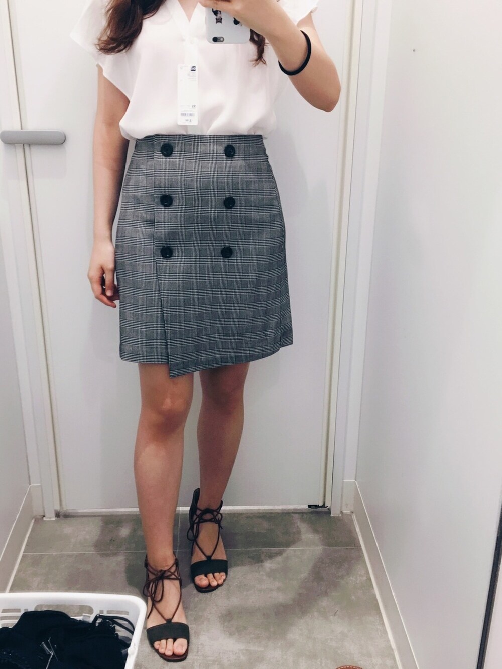 「GUのアイテム（その他トップス、ホワイト系）」を使った、candicelpp さん（レディース・160cm）の夏コーディネートの1枚目の写真