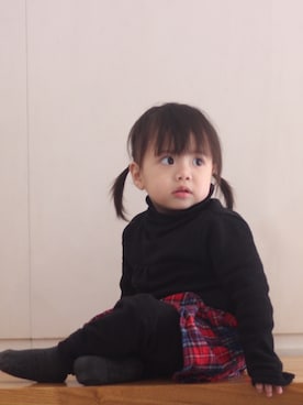 「アイテム（スカート）」を使った、音mamaさん（キッズ・90cm）の春コーディネート