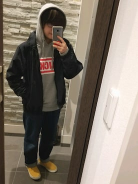 「Honeys（ハニーズ）のアイテム（スリッポン）」を使った、うみさん（レディース・155cm）の秋コーディネート