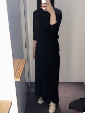 「Yohji Yamamoto（ヨウジヤマモト）のアイテム（スカート）」を使った、alisaさん（レディース・173cm）の夏コーディネート