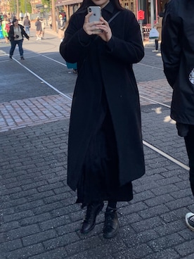 「Y's（ワイズ）のアイテム（ワンピース/ドレス）」を使った、alisaさん（レディース・172cm）の冬コーディネート