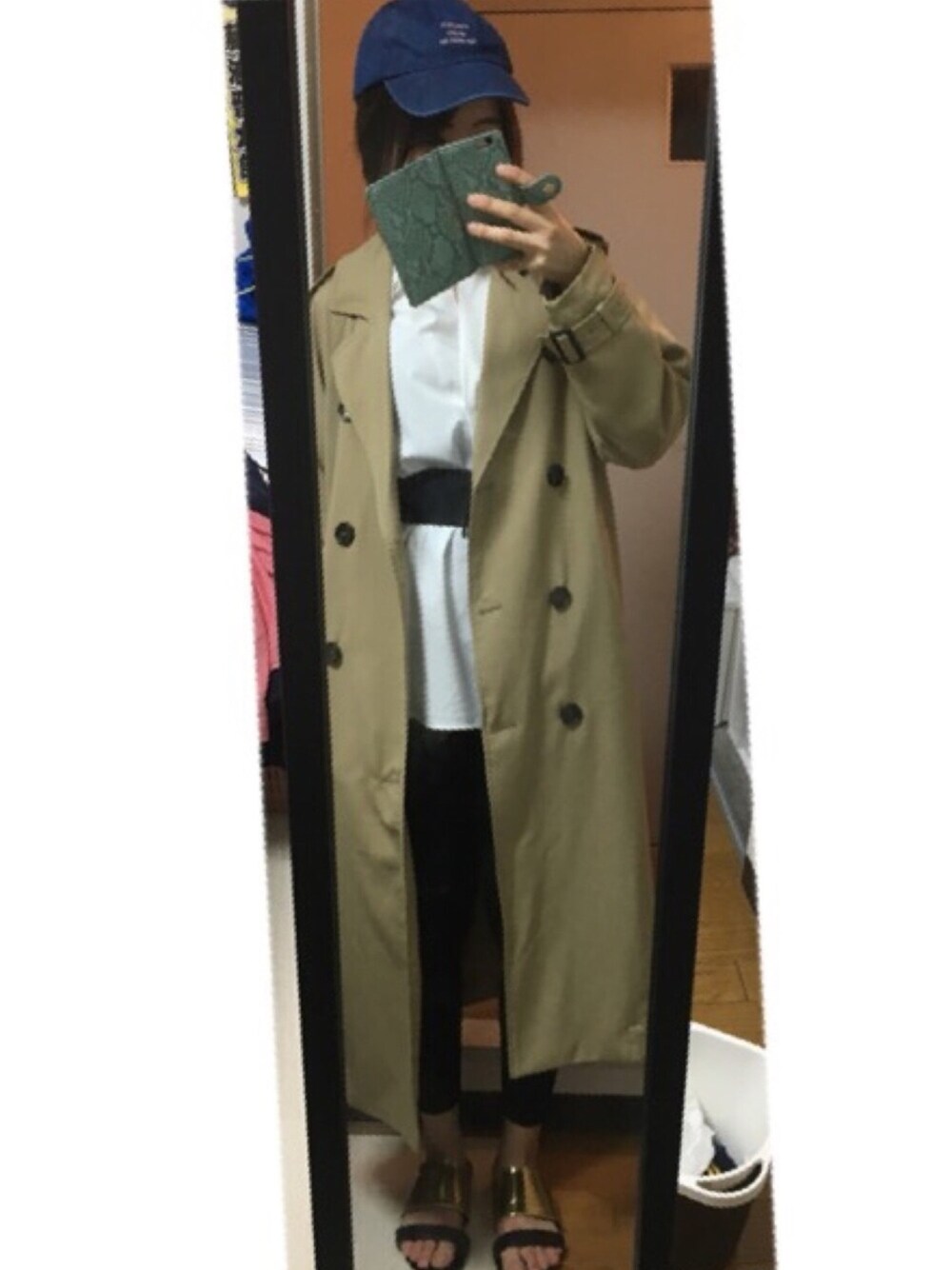 「ドラフトエヴリス」｜「EVRISのMessageロゴキャップ（キャップ、ブルー系）」を使った、まおまおさん（レディース・162cm）の夏コーディネートの1枚目の写真