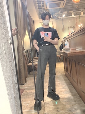 「LONELY/論理（ロンリー）のアイテム（トップス）」を使った、mmsshhさん（メンズ・171cm）の夏コーディネート
