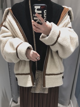「Chico（チコ）のアイテム（ムートンコート）」を使った、saさん（レディース・161cm）の冬コーディネート
