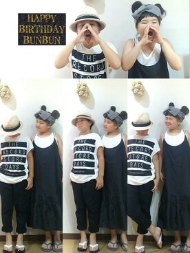 「Three Four Time（ｽﾘｰﾌｫｰﾀｲﾑ）のアイテム」を使った、rikumihiさん（キッズ・130cm）の夏コーディネート