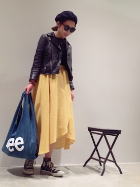 「SEVENDAYS=SUNDAY（セブンデイズサンデイ）のアイテム（ハンチング/ベレー帽）」を使った、mi0808さん（レディース・163cm）の春コーディネート