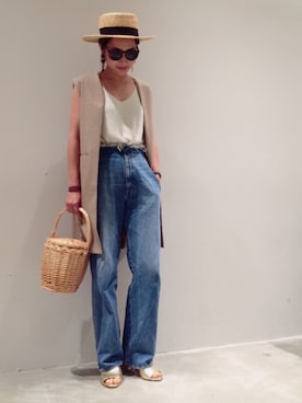 「IL BISONTE（イルビゾンテ）のアイテム」を使った、mi0808さん（レディース・163cm）の夏コーディネート