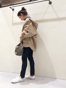 「アイラブCONVERSE」｜mi0808さん（レディース・163cm）の冬コーディネート