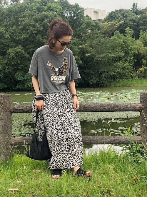 mi0808さんのTシャツ/カットソー「イーグルプリントショートTee(Ungrid|アングリッド)」を使ったコーディネート