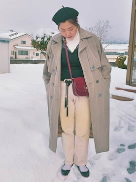 「CELINE（セリーヌ）のアイテム（その他アウター）」を使った、SHOKOさん（レディース・163cm）の冬コーディネート