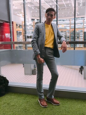 「initial（イニシャル）のアイテム（テーラードジャケット）」を使った、Sam🇭🇰 さん（メンズ・179cm）の春コーディネート