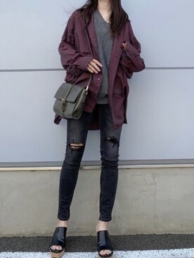 High Waist Button Denim Skinny ハイウエストボタンデニムスキニー Mook52掲載 を使った人気ファッション コーディネート Wear