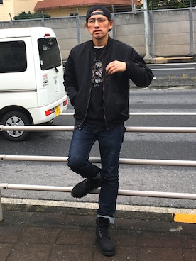 「COREFIGHTER（コアファイター）のアイテム（キャップ）」を使った、yo-1さん（メンズ・176cm）の冬コーディネート