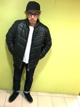 「COREFIGHTER（コアファイター）のアイテム（キャップ）」を使った、yo-1さん（メンズ・176cm）の冬コーディネート