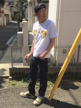 「COREFIGHTER（コアファイター）のアイテム（キャップ）」を使った、yo-1さん（メンズ・176cm）の春コーディネート