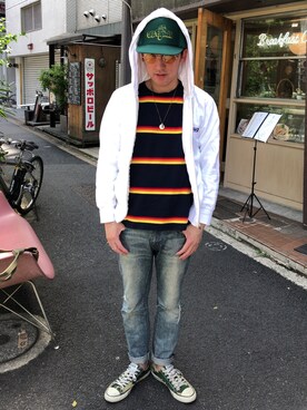 「COREFIGHTER（コアファイター）のアイテム（キャップ）」を使った、yo-1さん（メンズ・176cm）の春コーディネート
