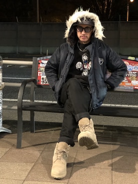 「COREFIGHTER（コアファイター）のアイテム（パンツ）」を使った、yo-1さん（メンズ・176cm）の冬コーディネート