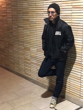 「Levis」｜「アイテム（ナイロンジャケット）」を使った、yo-1さん（メンズ・176cm）の秋コーディネート