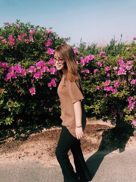 「BELIEF NYC（ビリーフニューヨーク）のアイテム」を使った、makoさん（レディース・164cm）の春コーディネート