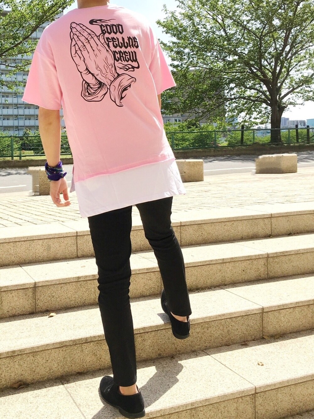 D.M（ドエム）さんの「＊フェイクレイヤードプリントTシャツ＊（STORES.jp）」を使ったコーディネート