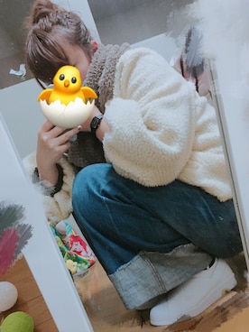 「袖ボリューム」｜「アイテム（ブルゾン）」を使った、pippiさん（レディース・158cm）の冬コーディネート