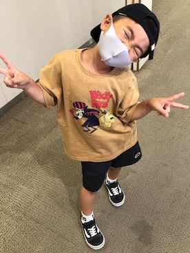 「FRUIT OF THE LOOM（フルーツオブザルーム）のアイテム（パンツ）」を使った、OKOTAさん（キッズ・110cm）の夏コーディネート