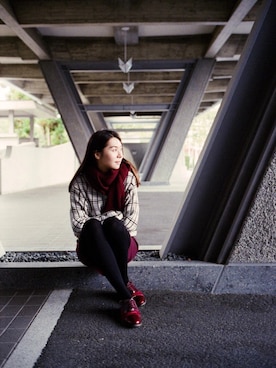 「HOMEMADEのアイテム」を使った、iviechanさん（レディース・164cm）の冬コーディネート