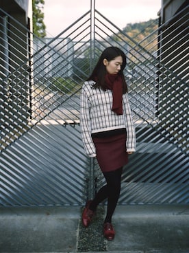 「HOMEMADEのアイテム」を使った、iviechanさん（レディース・164cm）の冬コーディネート