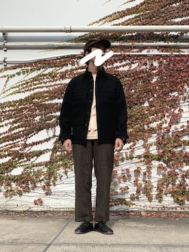 「メルトン」｜「アイテム（その他アウター）」を使った、まさとさん（メンズ・175cm）の秋コーディネート