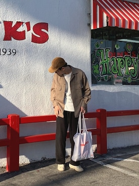「Hender Scheme（エンダースキーマ）のアイテム（帽子）」を使った、まさとさん（メンズ・175cm）の春コーディネート
