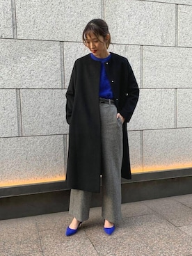 ぷう UNITED ARROWS TOKYO ノーカラー ベルラインコート ユナイテッドアローズ ノーカラーベルラインコート