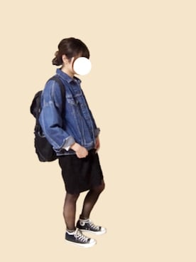 「CONVERSE（コンバース）のCONVERSE ALL STAR　ハイカットスニーカー（スニーカー）」を使った、しらたきさん（レディース・161cm）の春コーディネート