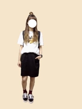「ボーダーソックス」｜「アイテム（腕時計）」を使った、しらたきさん（レディース・161cm）の夏コーディネート