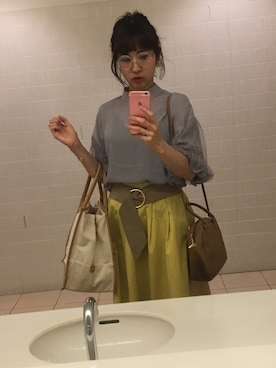「チュールスリーブ」｜KHさん（レディース・160cm）の夏コーディネート