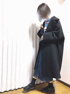 「ゆるゆる」｜「アイテム（その他アウター）」を使った、うめこさん（レディース・163cm）の冬コーディネート