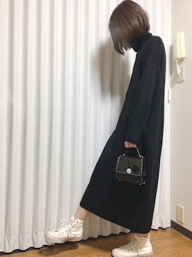 「ゆるゆる」｜「アイテム（ワンピース/ドレス）」を使った、うめこさん（レディース・163cm）の冬コーディネート