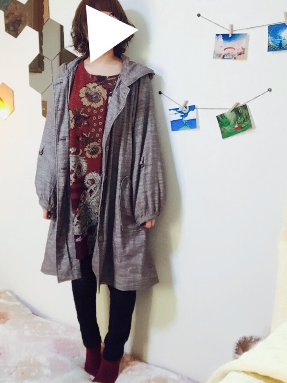「LEE、Vivienne Westwood、used、オトナカジュアル、シンプル、ブラウン、暖冬」｜「no brandのアイテム（その他アウター、ブラウン系）」を使った、H.O.N.Oさん（レディース・151cm）の冬コーディネートの1枚目の写真