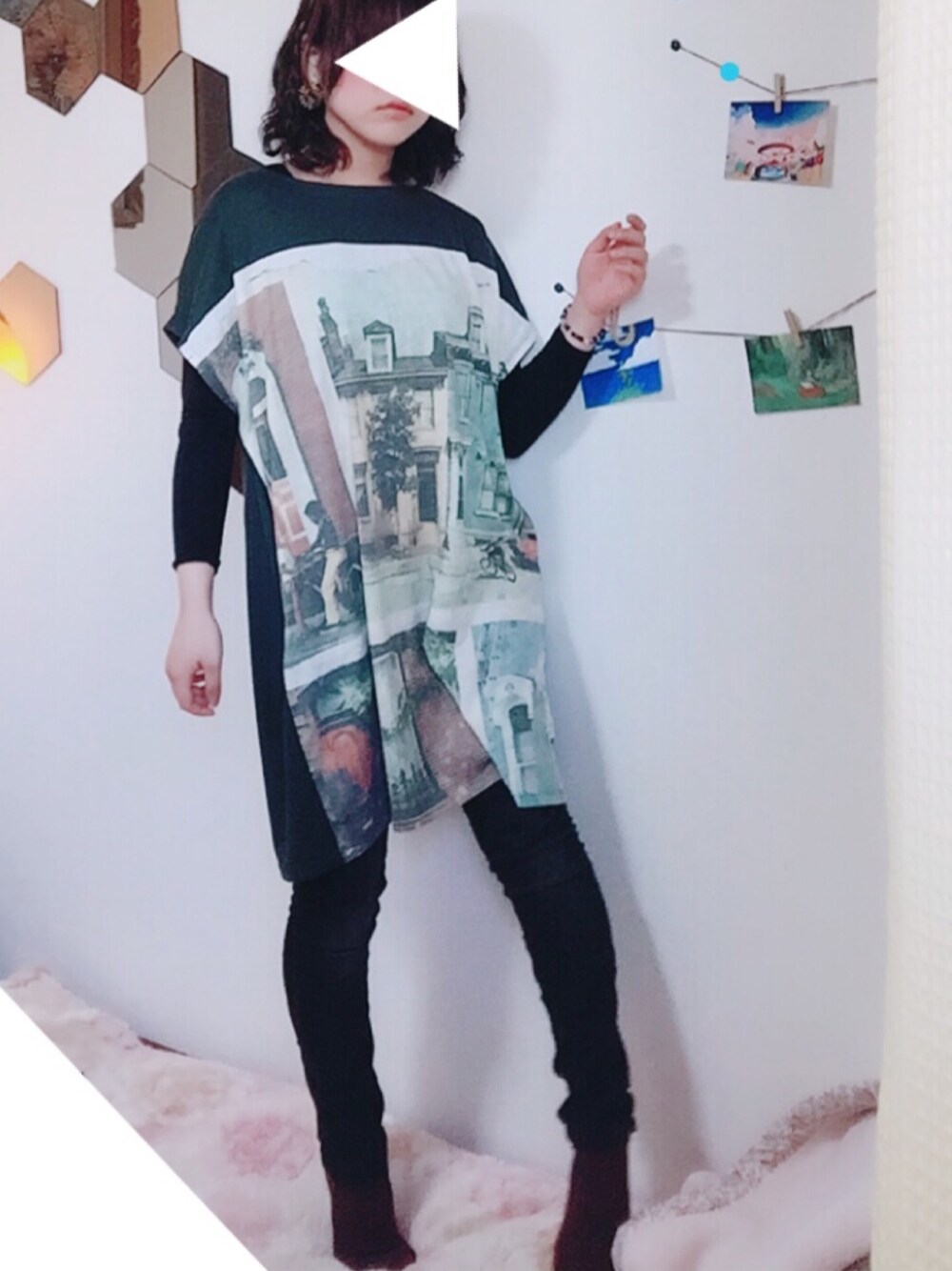 「グラニフ、カジュアル、シンプルコーデ、プチプラコーデ、休日スタイル、ラフ」｜「sanuc.のアイテム（イヤリング、その他）」を使った、H.O.N.Oさん（レディース・151cm）の春コーディネートの1枚目の写真