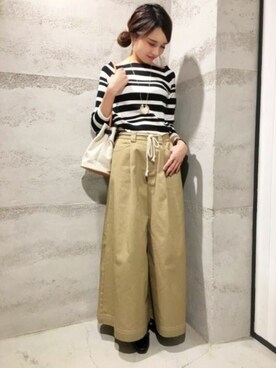 「JEANASIS（ジーナシス）のアイテム（チノパンツ）」を使った、JEANASIS 静岡パルコ店STAFFさん（レディース・163cm）の春コーディネート