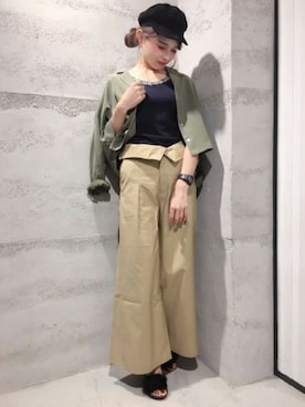 「ジーナシス」｜「アイテム（キャミソール）」を使った、JEANASIS 静岡パルコ店STAFFさん（レディース・163cm）の夏コーディネート