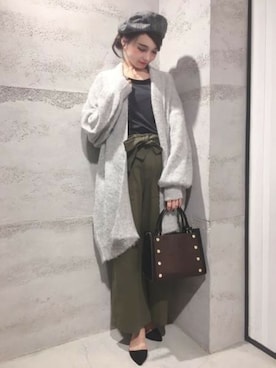「ジーナシス」｜「アイテム（ハンチング/ベレー帽）」を使った、JEANASIS 静岡パルコ店STAFFさん（レディース・163cm）の秋コーディネート