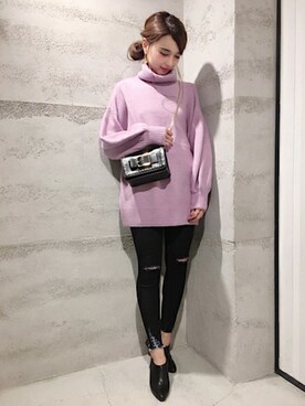 「JEANASIS（ジーナシス）のアイテム（ブーティ）」を使った、JEANASIS 静岡パルコ店STAFFさん（レディース・163cm）の秋コーディネート