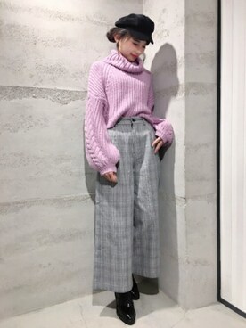 「JEANASIS（ジーナシス）のアイテム（キャスケット）」を使った、JEANASIS 静岡パルコ店STAFFさん（レディース・163cm）の秋コーディネート