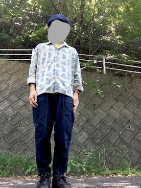 「BLUE BLUE（ブルーブルー）のアイテム（Tシャツ/カットソー）」を使った、yuuyaさん（メンズ・165cm）の春コーディネート